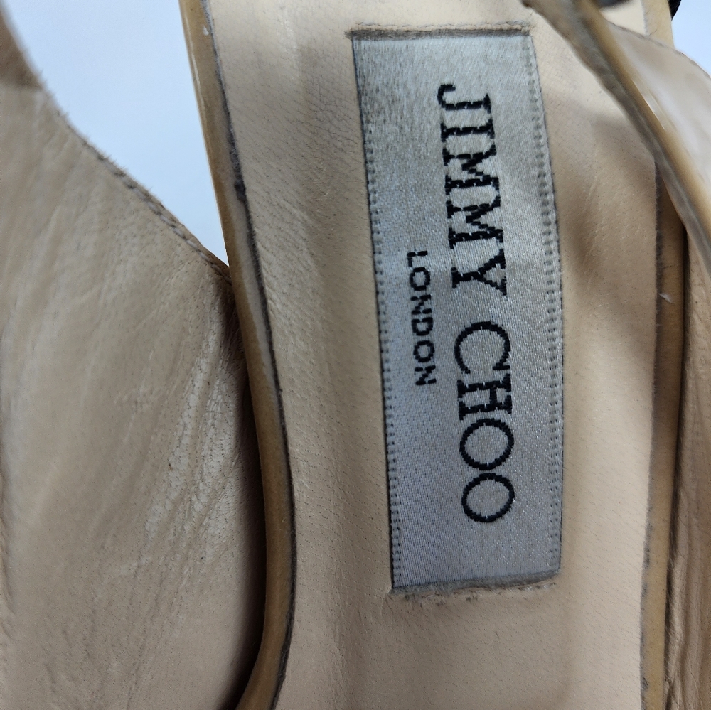 Jimmy Choo Nude Patent Pumps 37 - Picture 4 of 10